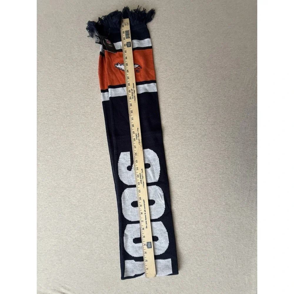 Denver Broncos Knit Scarff With Embroidered Team Logo Blue Orange